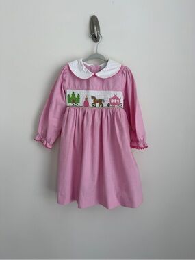 Vintage Rare Editions Pink Gingham Smocked Cinderella Princess Dress 3T